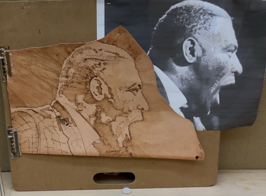 Pyrography Portrait on Leather